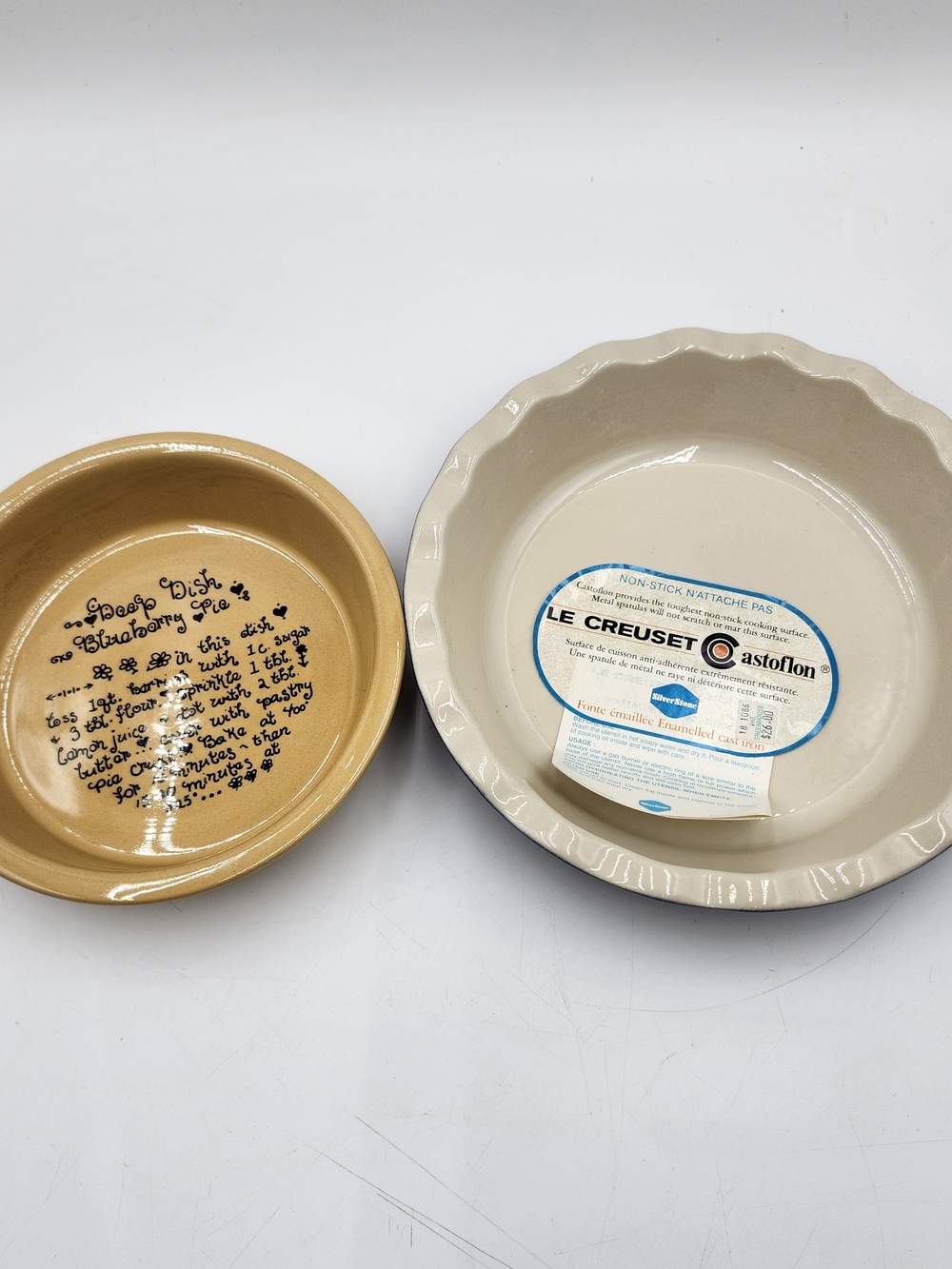 Vintage T.G. Green England Stoneware Yellow Recipe Blueberry Pie Dish pan